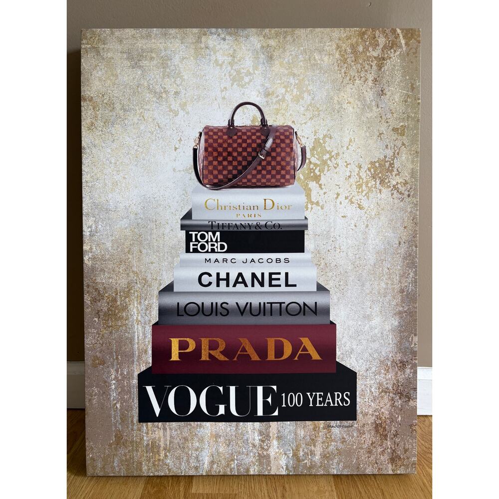 Stupell Industries Designer Bag & Fashion Bookstack Amanda Greenwood Canvas